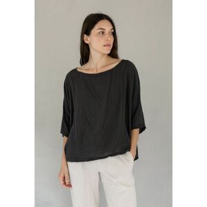 BLACK CRANE Black Bamboo Cotton Blouse Top Shirt Women's Size Small